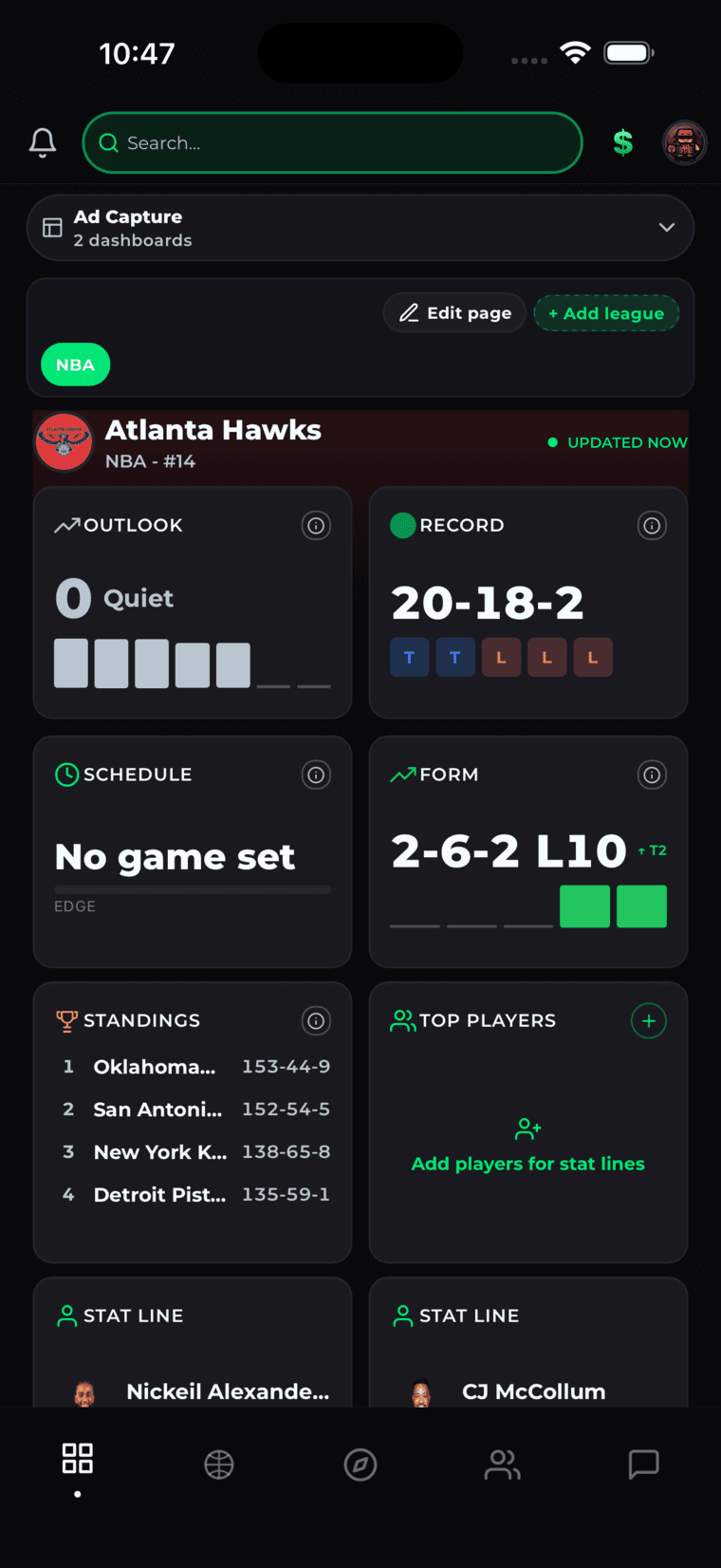 Build Your Personal Sports Dashboard iOS capture