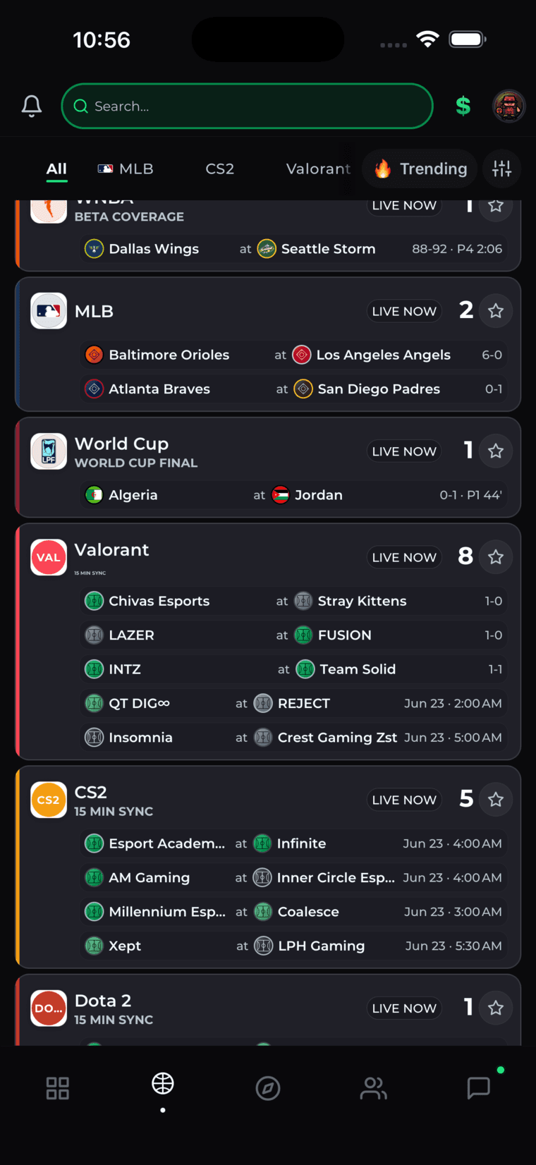 Browse Every League In One Place iOS capture
