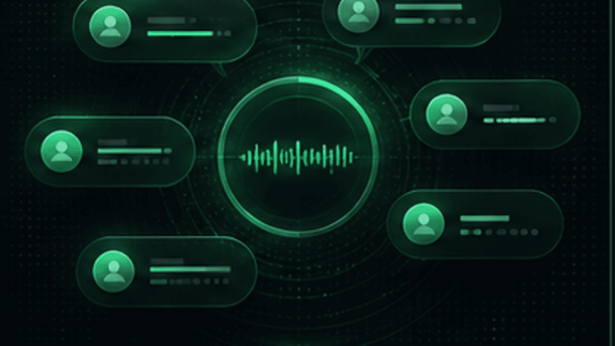 Abstract chat orbit cover for second-screen sports.